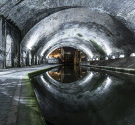 Light and reflections in the Snow Hill Tunnel, Birmingham & Fazeley Canal.