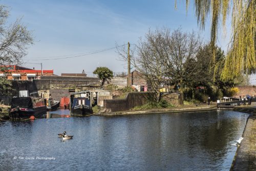 Narrowboats in the basin at Wolverhampton.
