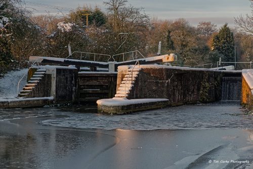 Hatton Locks in the snow.