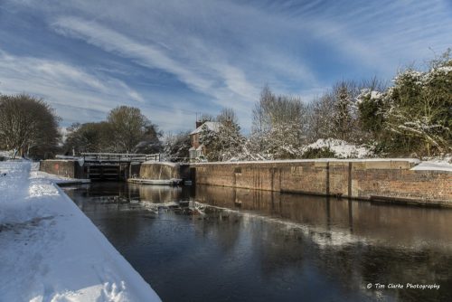 Hatton Top Lock in the snow.